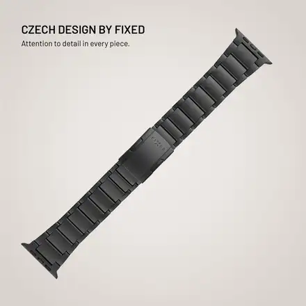 FIXED Titanium Strap pre Apple Watch 44/45/46/49mm, čierny