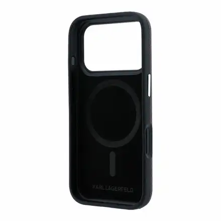 Karl Lagerfeld PU Grained Semi Wrap K&CH Heads Magsafe kryt iPhone 18 Pro Max tmavo červená