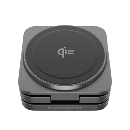 Cubenest Qi2 3v1 Skladacia bezdrôtová nabíjačka SQ312 Pro - čierny titan