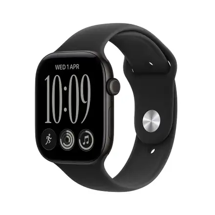 Apple Watch Series 12 GPS + Cellular 42mm Black Aluminium Case with Black Sport Band - M/L