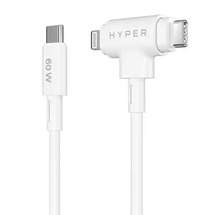 Hyper kábel HyperJuice USB-C/Lightning Hybrid Silicone Cable 1.5m - White