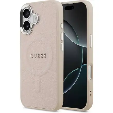Guess PU Saffiano MagSafe kryt iPhone 17 ružový