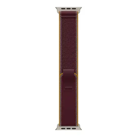 Apple Watch 49mm Burgundy Trail Loop - M/L - Natural Titanium Finish