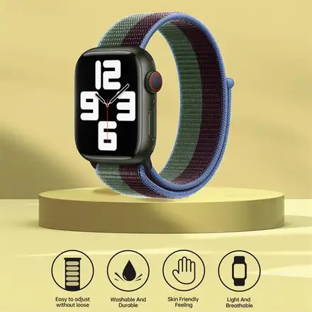 Devia remienok Nylon Braided Two-Tone Loop pre Apple Watch 40/41/42mm - Eucalyptus Green