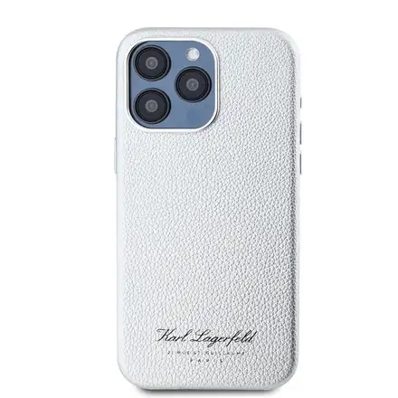 Karl Lagerfeld Grained PU Hotel RSG kryt iPhone 15 Pro Max šedá