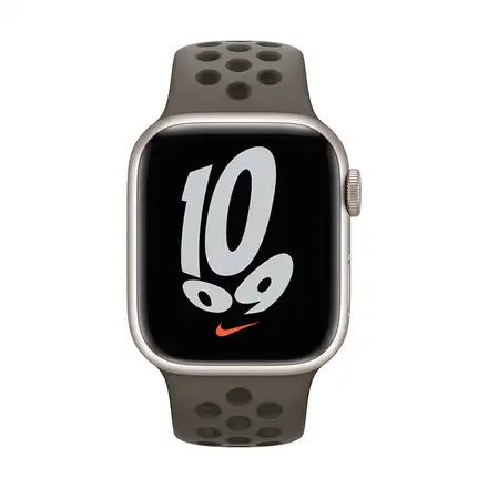Apple Watch 41mm Midnight Olive Gray/Cargo Khaki Nike Sport Band - Regular