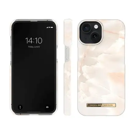 iDeal Fashion Case MagSafe iPhone 15 Rose Pearl Marble