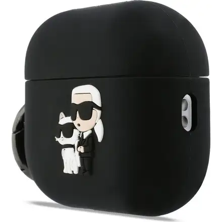 Karl Lagerfeld 3D Logo NFT Karl and Choupette Silikonové Púzdro pre AirPods 3 Pro čierne