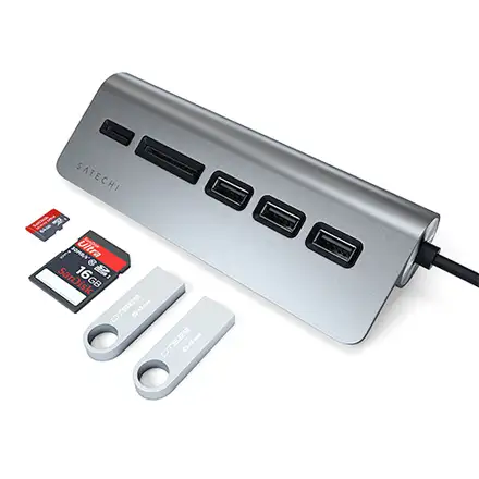 Satechi USB-C Hub & Card Reader - Space Gray Aluminium