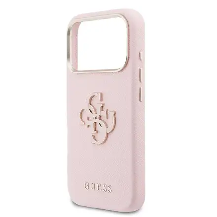 Guess PU Resin Logo kryt iPhone 17 Pro ružový