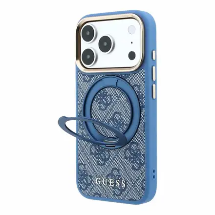 Guess PU 4G Ring Stand MagSafe kryt iPhone 18 Pro Max ružový