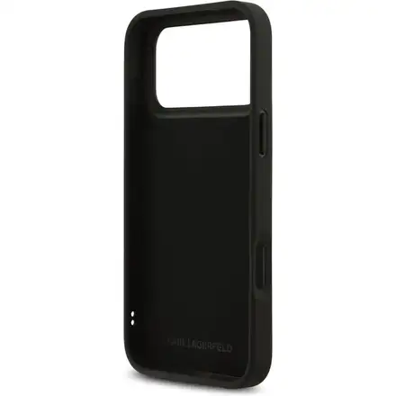 Karl Lagerfeld 3D Rubber Karl and Choupette kryt iPhone 17 Pro Max čierny