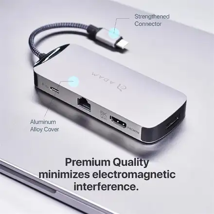 Adam Elements CASA X DP USB-C 8K 10-in-1 Hub  - Grey