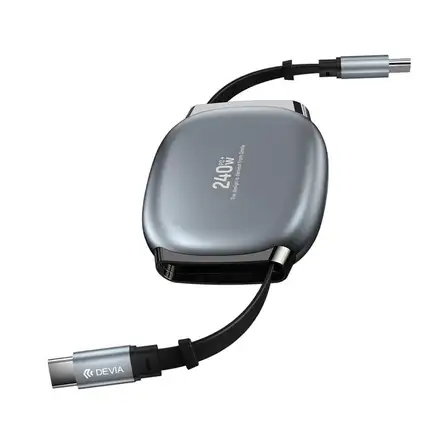 Devia kábel Pro 2 USB-C to USB-C Strechable Cable 1m 240W - Gray