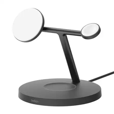 Belkin Boost Charge Pro 3-in-1 Magnetic Wireless Charging Stand with Qi2 15W - Black