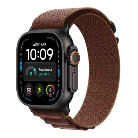 Apple Watch Ultra 4 GPS + Cellular 49mm Black Titanium Case with Burgundy Alpine Loop - L