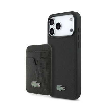 Lacoste Iconic Petit Pique MagSafe Kryt + Peňaženka iPhone 18 Pro čierny