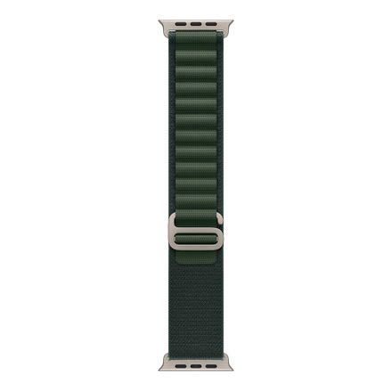 Apple Watch 49mm Dark Green Alpine Loop - Medium - Natural Titanium Finish
