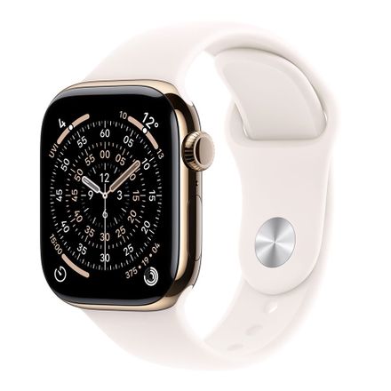 Apple Watch Series 11 GPS + Cellular 46mm Zlatý titán so svetlo ružovým športovým remienkom - S/M