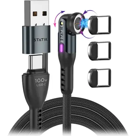 KeySmart Statik 360 PRO 2.0 magnetický USB-C kábel (1m)