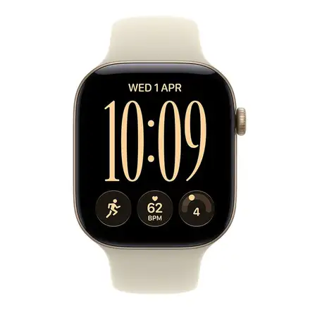 Apple Watch Series 12 GPS + Cellular 46mm Light Gold Aluminium Case with Sand Sport Band - M/L