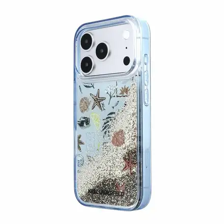Karl Lagerfeld Liquid Glitter Beach kryt iPhone 18 Pro Max modrý