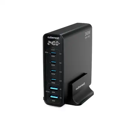 Cubenest S6D0 PD 3.1 GaN Adaptér 240W - čierna