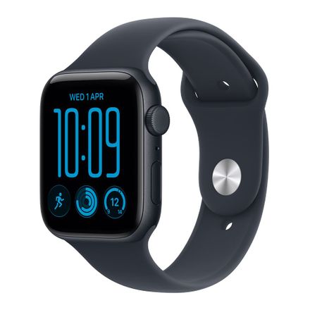 Apple Watch SE 3 GPS + Cellular 44mm Midnight Aluminium Case with Navy Blue Sport Band - M/L