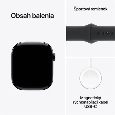 Apple Watch Series 10 GPS 46mm Jet Black Aluminium Case with Black Sport Band - S/M *Rozbalený*