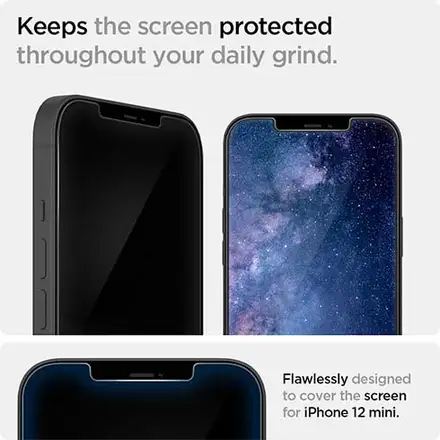 Spigen ochranné sklo GLAS.tR Slim HD pre iPhone 12 mini - Clear