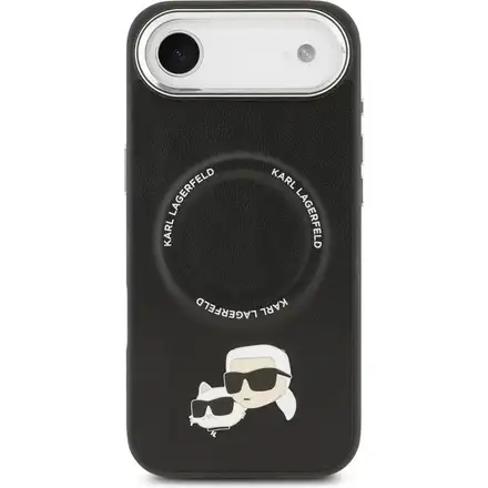 Karl Lagerfeld PU Karl and Choupette Heads Pins MagSafe kryt iPhone Air čierny