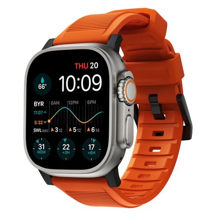 Nomad remienok Rugged Strap pre Apple Watch 44/45/49mm - Ultra Orange/Black Hardware