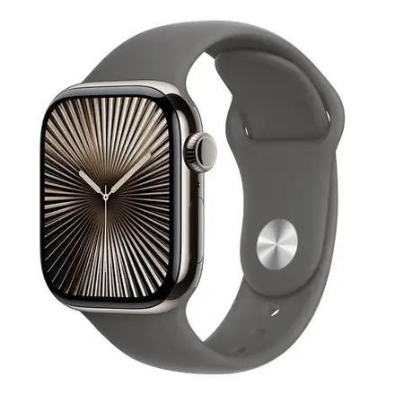 Apple Watch Series 10 GPS + Cellular 46mm Prírodný titán s kamenno sivým športovým remienkom - S/M *Rozbalený*
