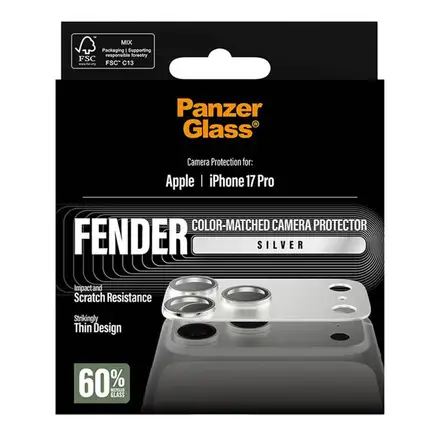 PanzerGlass Fender Camera Protection pre iPhone 17 Pro - Silver