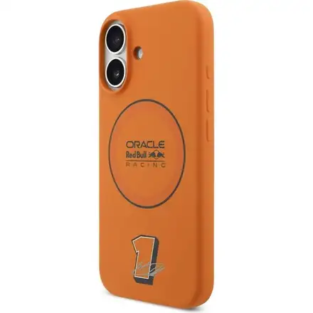 Red Bull Silicone Blue Ring MagSafe Zadný Kryt pre iPhone 17 oranžový