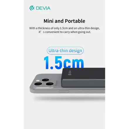 Devia powerbank Extreme Speed Series Mini Magnetic 10.000 mAh PD 20W - Space Gray