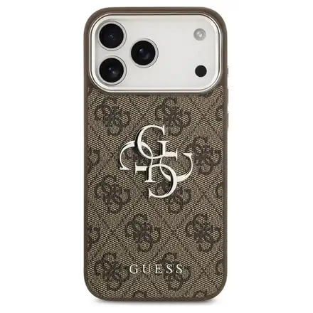 Guess PU 4G Metal Logo kryt iPhone 17 Pro Max hnedý