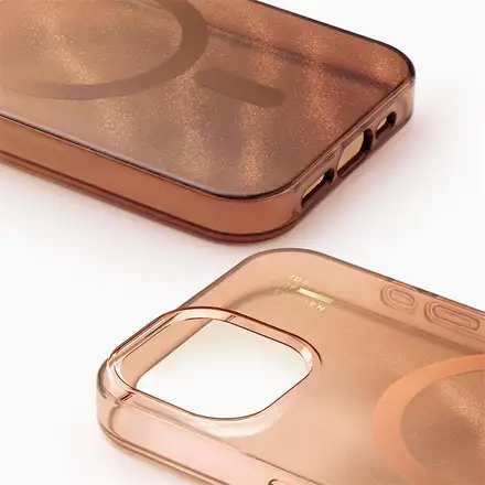 iDeal Fashion Clear Case MagSafe iPhone 13/14/15/ 16e/17e Mocha Mousse