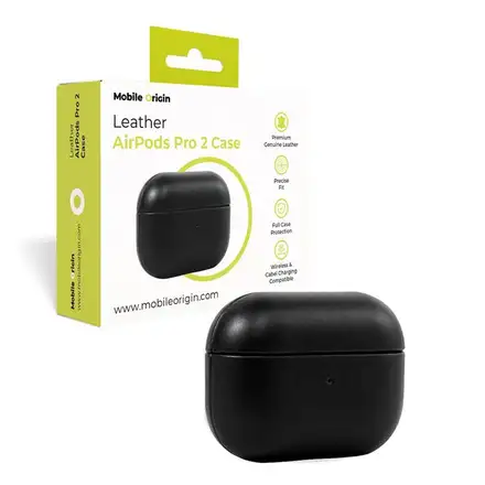 Mobile Origin puzdro Leather case pre Airpods Pro 2 - Black