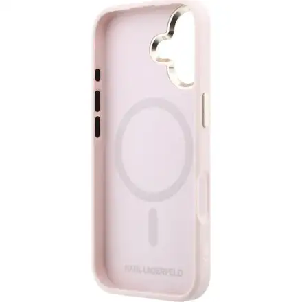 Karl Lagerfeld PU Perforated Monogram MagSafe MagSafe kryt iPhone 17 ružový
