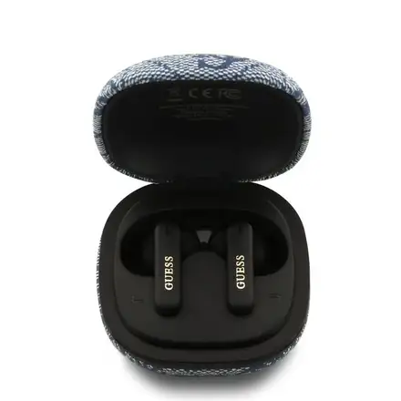 Guess PU 4G Metal Logo ENC TWS Bezdrôtové Slúchadlá modré