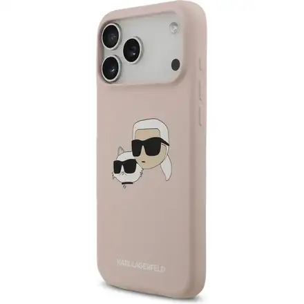 Karl Lagerfeld Liquid Silicone Double Heads MagSafe kryt iPhone 17 Pro Max ružový