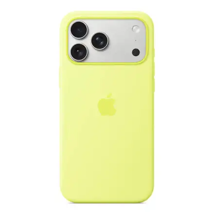 iPhone 17 Pro Max Silicone Case with MagSafe – Neónová žltá