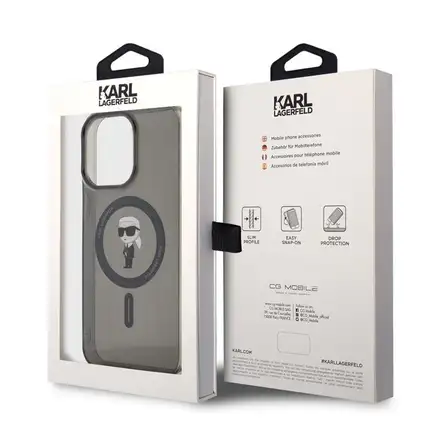 Karl Lagerfeld IML Ikonik MagSafe kryt iPhone 15 Pro Max čierny