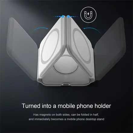 Sdesign 3 in 1 Folding Wireless Charger - Black