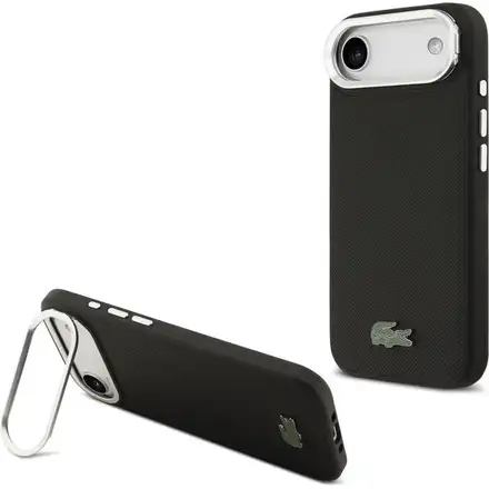 Lacoste Iconic Petit Pique Camera Stand MagSafe kryt iPhone Air čierny
