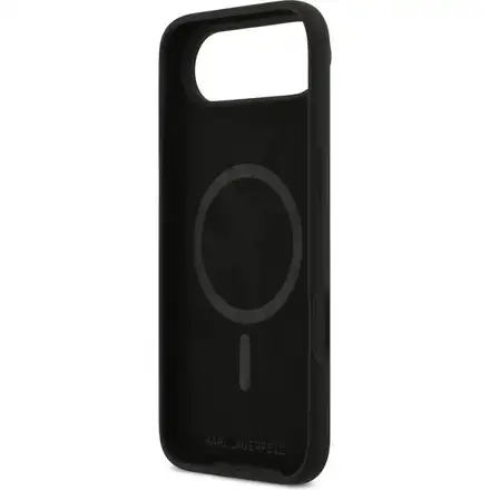 Karl Lagerfeld Liquid Silicone Double Heads MagSafe kryt iPhone Air čierny