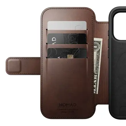 Nomad puzdro Modern Leather Folio Magsafe Horween pre iPhone 17 Pro - Rustic Brown
