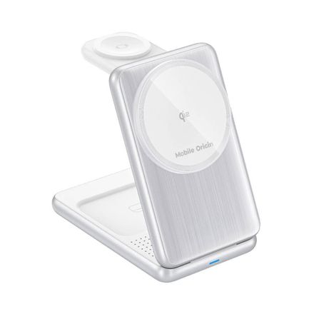 Mobile Origin 3in1 Foldable Qi2 Charger PW8 - Silver