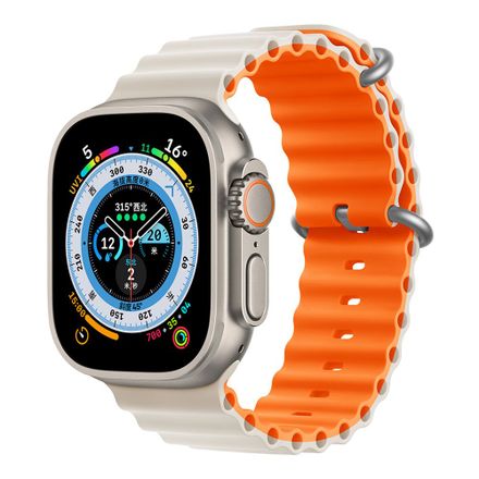Devia remienok Deluxe Series Sport6 Silicone Two-tone Band 44/45/49mm - Starlight/Orange